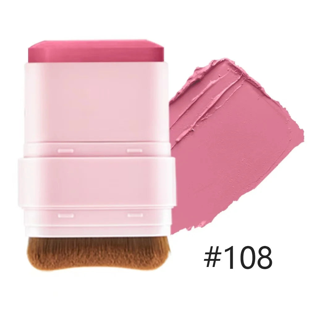 2026 New 3in1 Custom logo Cheek Lip Dark Skin Jelly Mud Vegan Cruelty Free Mini Blusher Stick Glow Satin Cream Blush
