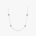 925 Sterling Silver Fine Jewelry Sparkling Clear Blue CZ Neck Chain Lucky Evil Eyes Charm Necklace for Women