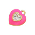 CZ8700 Dainty 18k Gold Plated Enamel Multicolor CZ Micro Pave Heart Charm Pendants for Necklace Jewelry Making