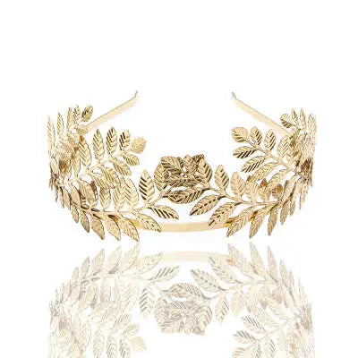 AA00051 Gold Leaf Wedding Roman Bride Greek Women Hair Accessories Bride Headband Head Tiaras Crown Jewelry