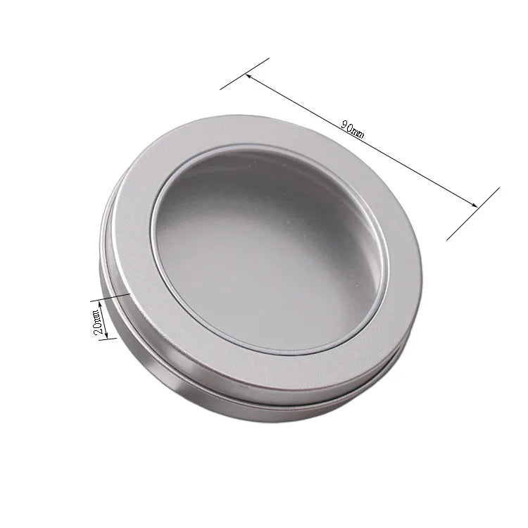 Round Tin Packaging with Window Fidget Hand Spinner Stress Toy Fingertip Gyroscope Metal Craft for Candle Use