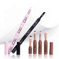 4 in 1 Double Ended Eyeshadow Applicator with Synthetic Hair and Shiny Black Plastic Handle Makeup Brush Set for Eyeshadow