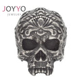 Biker Jewelry Hot Sale Soldier Ancient Sliver Plated Skull Biker Punk Gothic Men Matte Oxidized Stainless Steel Motorcycle Ring