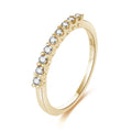 POLIVA 925 Sterling Silver Half Eternity Stackable Wedding Band 18K Gold & Rhodium Plated CZ Ring for Women for Parties