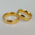 Cz Diamond 18k Gold Plated Couple Wedding Rings for Men and Women Anel Ouro Bague En or Anillos De Oro Goldringe Ringar Ringen