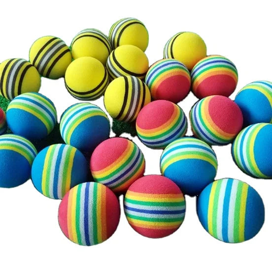 42mm Light Weight Safe Soft Rainbow Color EVA Sponge Golf Training Ball for Indoor or Outdoor Practice