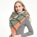 2025 Hot Selling Winter Triangle Scarf for Women Plaid Shawl Cashmere Plaid Scarves Bandage Blanket Wholesale