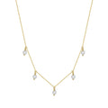 RINNTIN GPN21 Women's Trendy Link Chain Necklace 925 Silver & Freshwater Baroque Pearls Gold Plated Adjustable Necklace