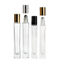 Hot Selling Cylinder Thick Base Cosmetic Packaging 10 ML Glass Perfume Essential Oil Roll on Bottles 10ml with Metal Roller Ball