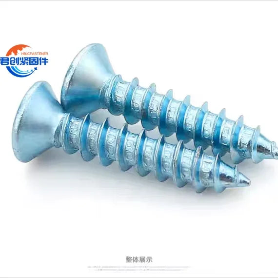 ST4.8 CSK Galvanized Self-Tapping Screw ISO7050 Countersunk Head Metric System Steel Material Coarse Thread