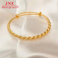 Alluvial Twist Push-Pull Twisted String Bracelet Simple Fashion Brass Plated 24K Gold Jewelry Ornament Wholesale