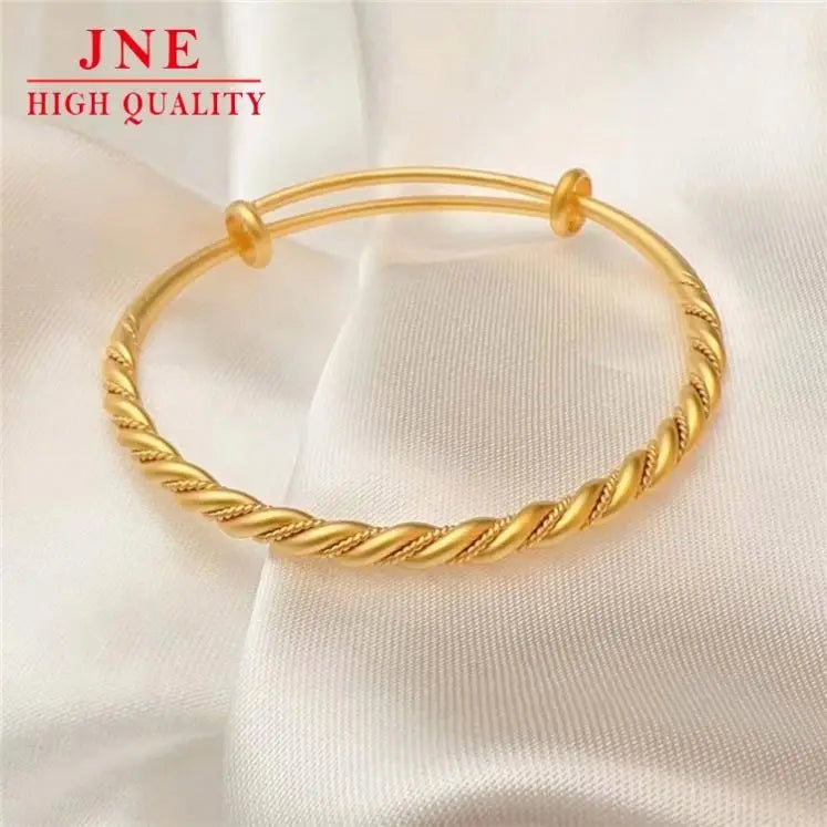 Alluvial Twist Push-Pull Twisted String Bracelet Simple Fashion Brass Plated 24K Gold Jewelry Ornament Wholesale