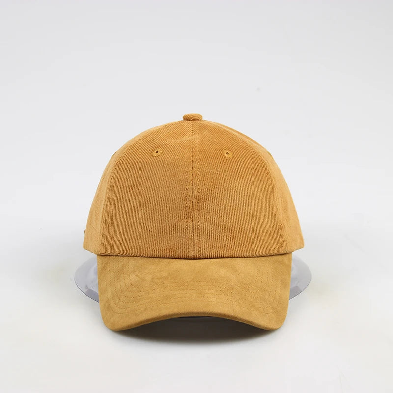 Structured 6-Panel Corduroy Baseball Cap Custom Logo Adjustable Breathable  Wholesale Bulk Supplier