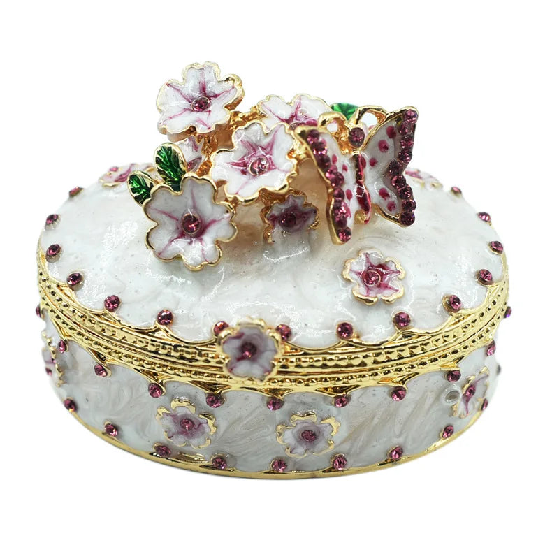 European Luxury Gold Ring Flower Box Wedding Party Favors Jewelry Gift Trinket Box