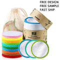 Custom Logo Reusable Makeup Remover Pads With Laundry Bag Round Box Organic Face Cleansing Cotton Washable Eco-Friendly Bamboo