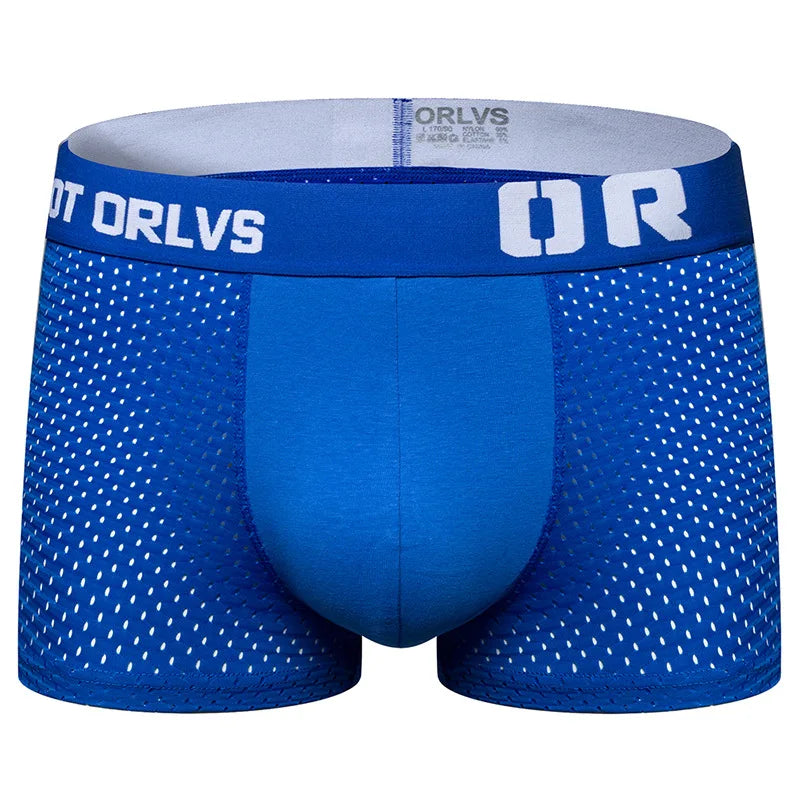 GZADN-OR207 Men's Solid Color Underwear Sexy and Breathable Boxers Briefs Customized Embroidery Logo Waistband Boxer Underwear