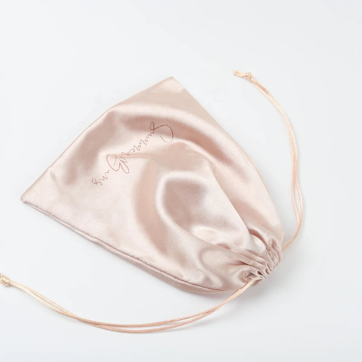 Recyclable  Custom Logo Wholesale Hair Packaging Silk Gift Bags Luxury Silk Jewelry Cosmetic Bag