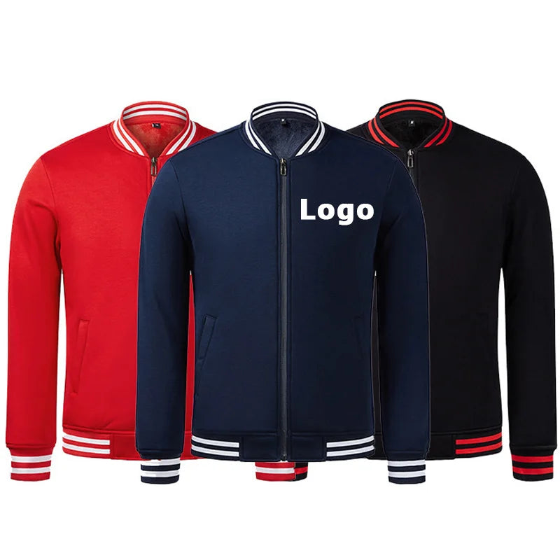Fashion Men Winter Unisex Zipper College Letterman Bomber Jackets Custom Blank Baseball Varsity Jackets