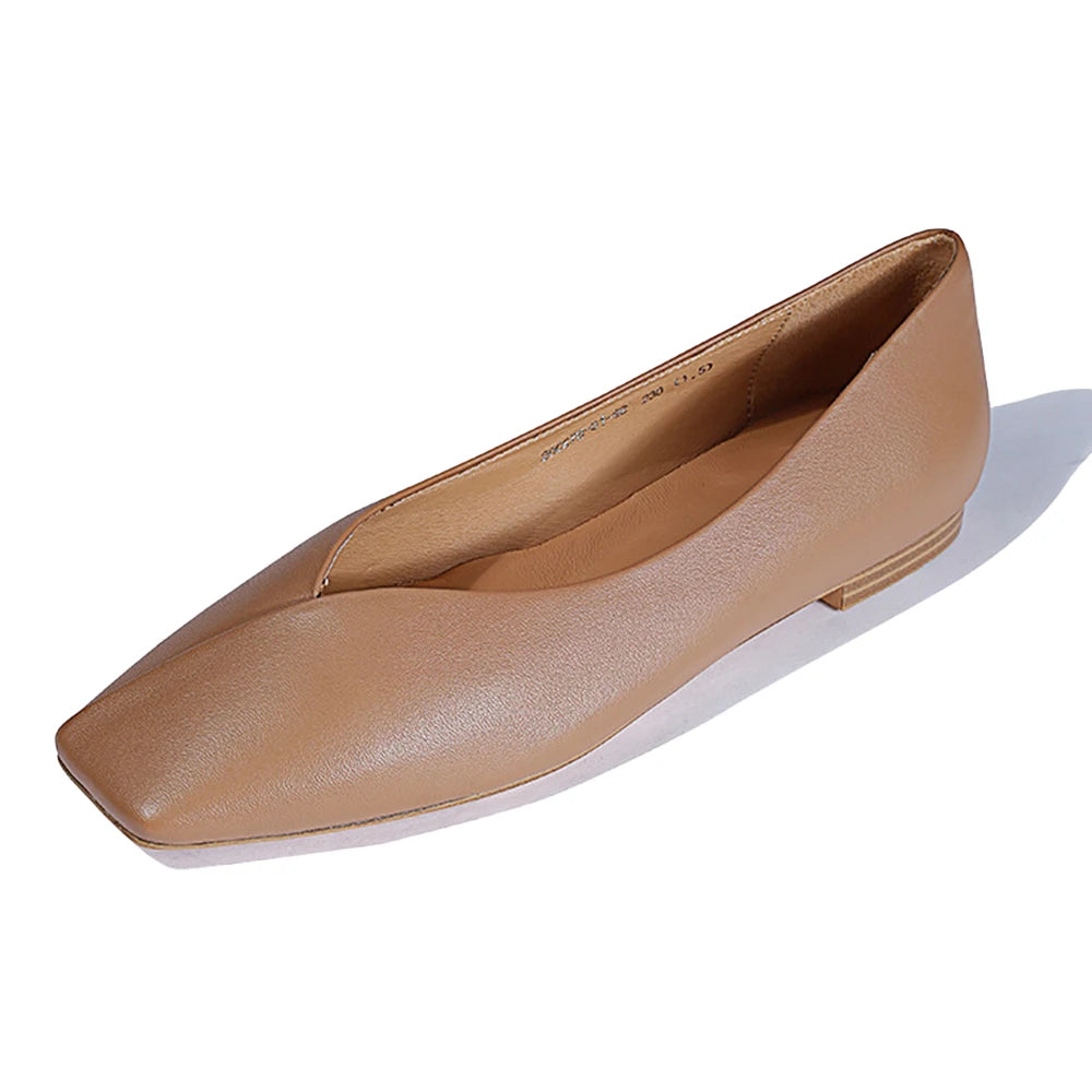 Luxury Top Grade Sheepskin Women's Loafer Shoes Wear-Resistant Genuine Leather Casual Flat Ballet Shoes Customize