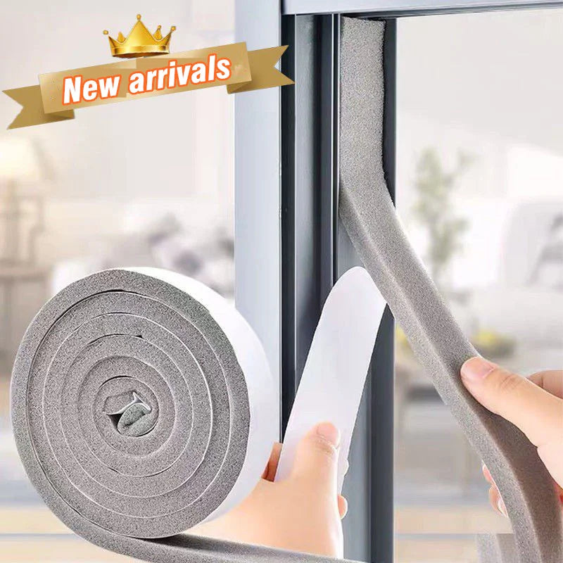 2 Rolls 2 Inch W 1/2 Inch T Weather Stripping Air Conditioner Open Cell Foam Seal Tape Window Insulation High Resilience Seal S