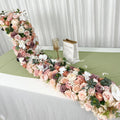 Factory New Design Decorative Arch Runner Flower Real Touch pink Artificial Silk Rose pink Flower Runner