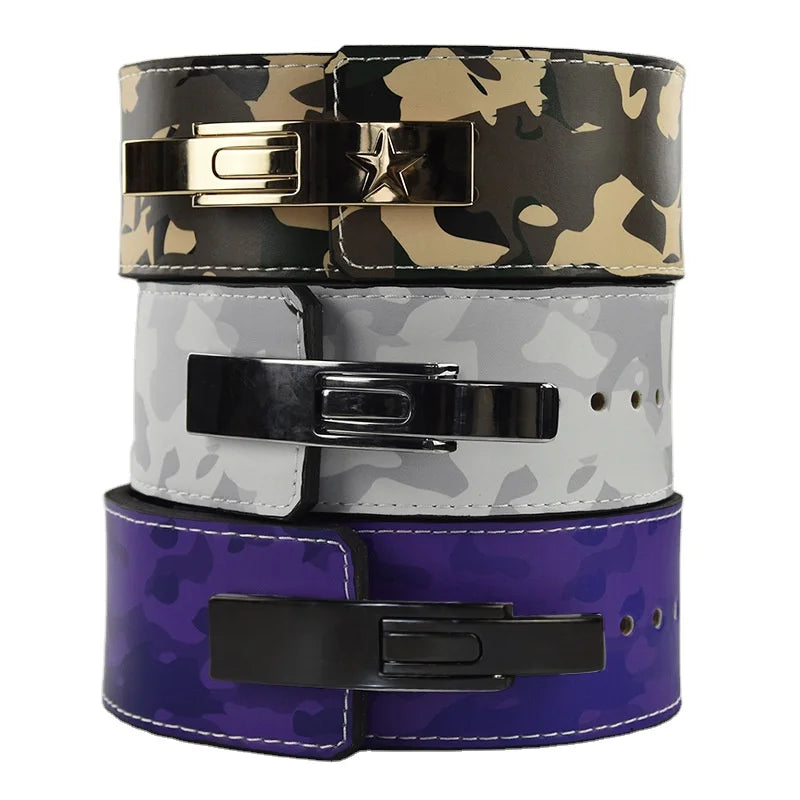 Custom Fitness Adjustable Powerlifting Weight Lifting Leather Leopard Squat Workout Heavy Duty Lever Gym Belts