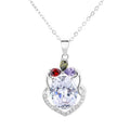 Sterling Silver 925 Pendant with Oval Gemstone Necklace for Women Wedding Jewelry