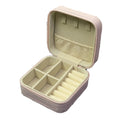 Pink PU Leather Travel Jewelry Box Organizer for Women 95x95x50mm Custom Logo Gift