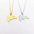 Joyeria Acero Inoxidable Dominican Republic Map Necklace 18k Stainless Steel Necklace Joyeria De Oro Laminado Cadena De Oro 14k