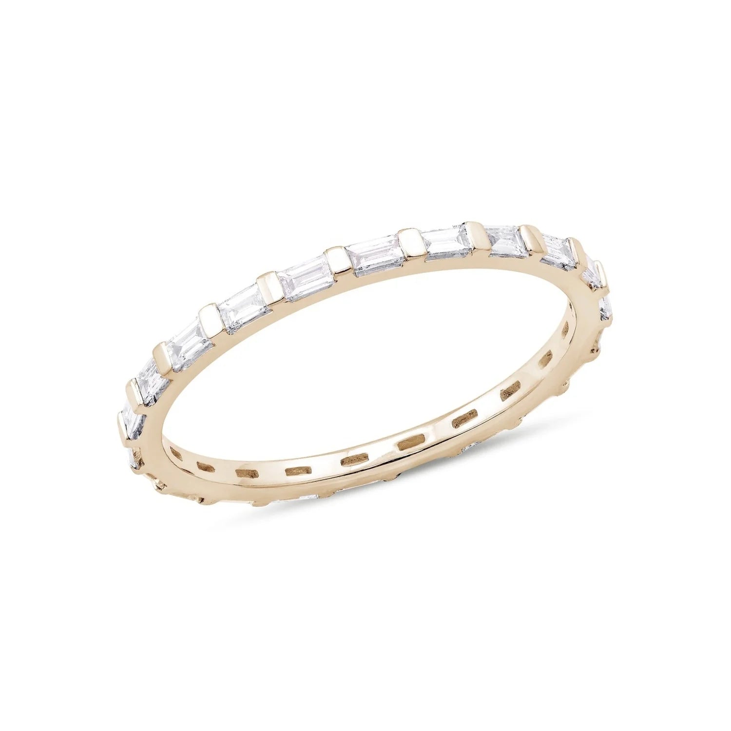 LOZRUNVE 925 Sterling Silver Gold Dainty Fashion Stacking Baguette Eternity Ring
