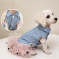 Daily Outgoing Princess Dress for Small Dogs Denim Mesh Pet Suit Coat Dog Costume Accessories for Summer Dog Clothes