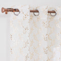 Factory Wholesale Gold Floral Leaves Pattern Tulle Sheer Curtains Dew Drop Design for Living Room Bedroom Window Valances