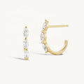 LOZRUNVE 925 Sterling Silver 14k 18k Gold Plated Marquise Letter J Hook Stud Huggie Earring Wholesale