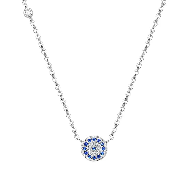POLIVA Hot Sale Fashion Jewellery White Necklaces Women Evil Eye 925 Sterling Necklace Silver Trendy Environmental Friendly GDTC