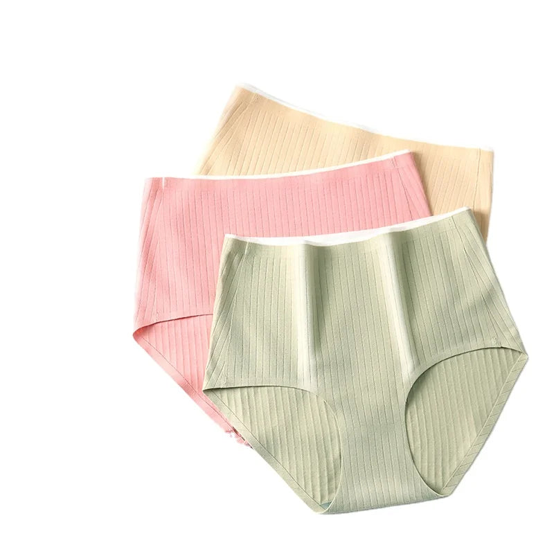 Women's High Waist Seamless Hipster Panty Plus Size Lace Decoration Cotton Polyamide Everyday Style Leopard Knitted Plain Dyed