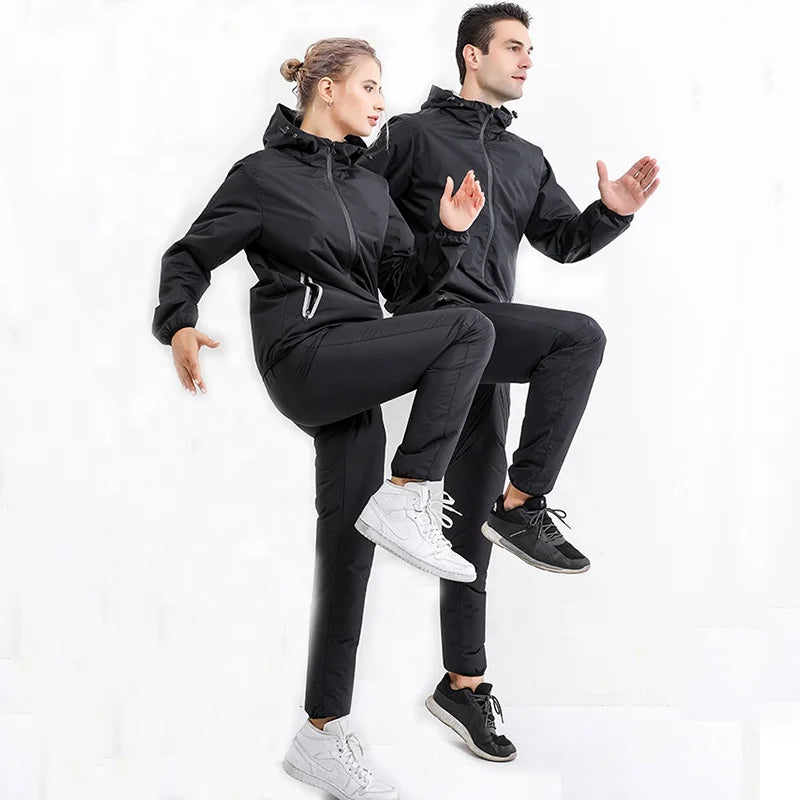 Sauna Sweat Suit Gym Fitness Long Sleeve Weight Loss Sweat Suits Design Custom Logo Sports Wear Boxing Wear Running Sauna Suit