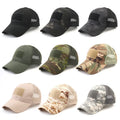 Custom Summer Outdoor Sport Rubber Patch Logo Stock Camo Mesh Hole Curved Brim Buckle Closure Heat Resistant Silicone Baseball