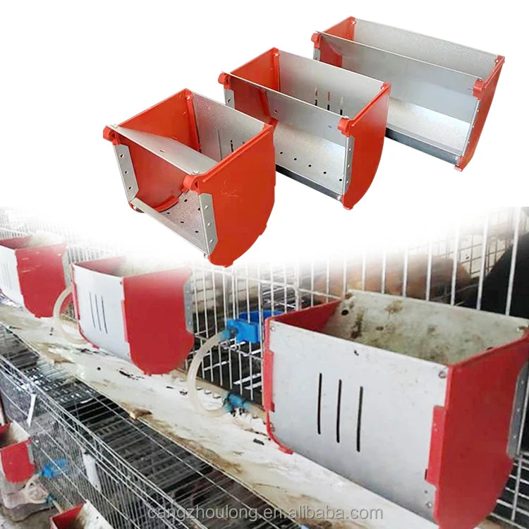 ZZ LMR22 Durable Animal Feeding Equipment New Design Rabbit Feeder Automatic Rabbit Cage Rabbit Feeder Box