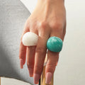 SC Hot Selling Ins Style Candy Color Thick Acrylic Rings Set Europe Exaggerated Big Dome Heart Chunky Resin Rings Set for Women