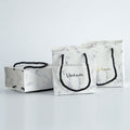 Wholesale Luxury Recycled Custom Cardboard Marble Gift Paper Bags with Black Handle Retail Boutique Shopping Jewelry Container
