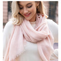 Wholesale Solid Color Custom Logo Polyester and Linen Scarves Women's Necklaces Silk Beach Long Scarves Wrap Shawls