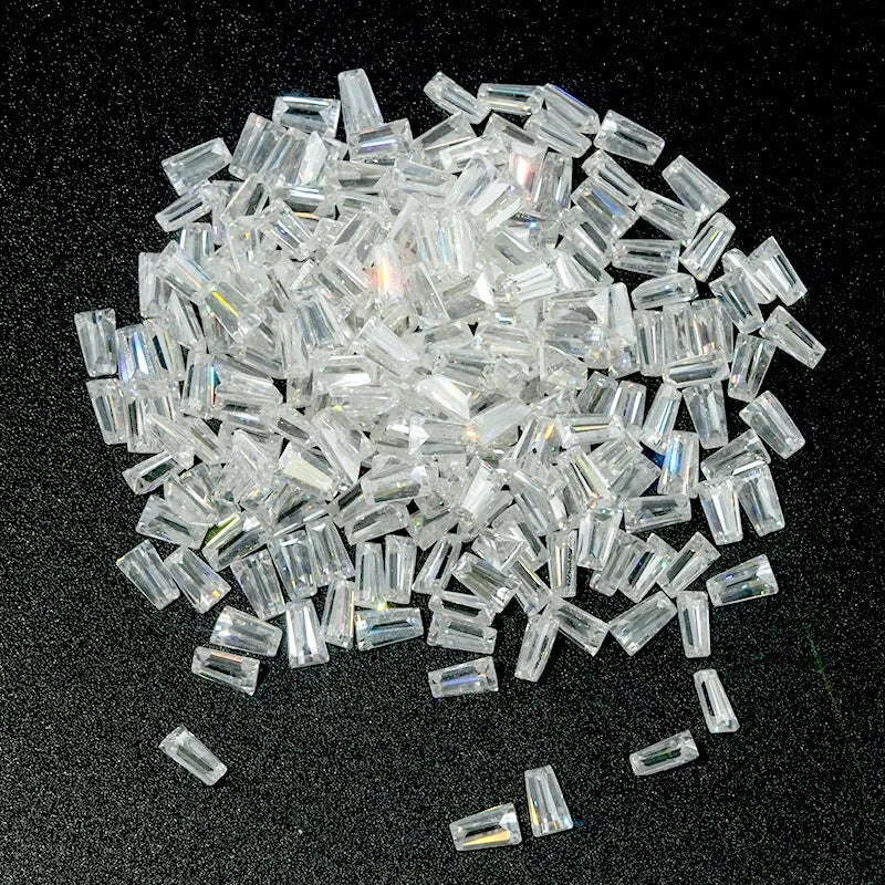 SICGEM Baguette Cut Loose White Moissanite Gemstones 4mm 5mm 6mm for Jewelry Making