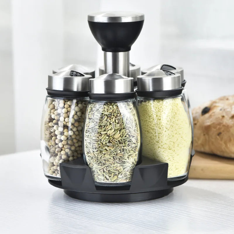6 Pcs Spice Rack Masala Jar Seasoning Cans Kitchen Spice Jar Rack Set
