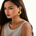Exaggerated Punk Large Metal Circle Stud Earring for Women Trendy Statement Big Earrings 2025 Fashion Jewelry Accessories Female
