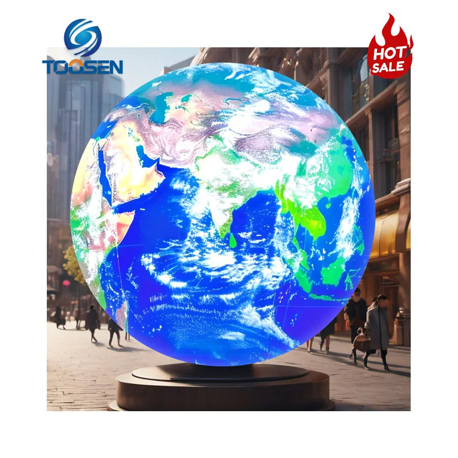 Toosen 360 Degree Globe Creative Shape Ball P2.5 Full RGB Flexible Video LED Sphere Display Screen Creative LED Display