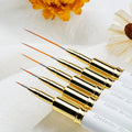 Nail Art Yellow Striping Long Liner Brush Metal Handle Details Fine Designs 5pcs Nylon Liner Brushes Set