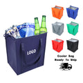 Customizable Insulated Lunch Cooler Bag Foldable Thermal Nonwoven Basket with Zipper for Refrigerator & Grocery Shopping Cans