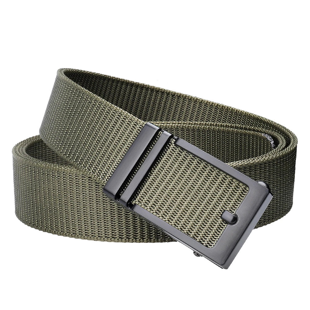 Hot Sale New Metal Buckle Appearance Automatic Buckle Belt Business Sports Casual Woven Nylon Canvas Belt