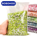 BOBOHOO Large Round Neon 3mm 4mm 5mm Strass Flatback Loose Resin Beads Non-Hot Fix Rhinestones Shoes Nail Art Nails-High Quality