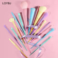 17pcs Colourful Makeup Brushes Set Candy Color Soft Synthetic Hair Plastic Handle Professional Face Concealer Shaving Brush